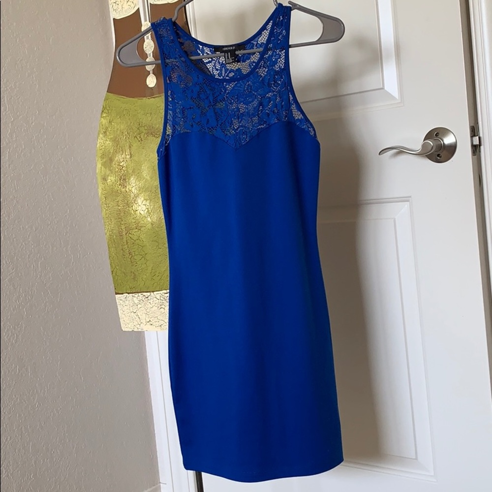 Royal blue body-con dress